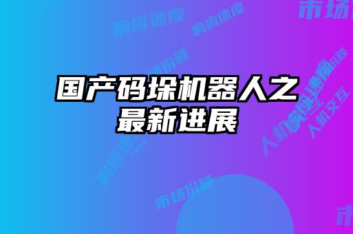 國產(chǎn)碼垛機(jī)器人之最新進(jìn)展