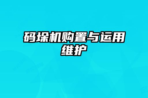 碼垛機購置與運用維護